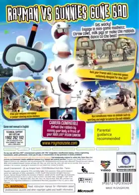 Rayman Raving Rabbids (USA) box cover back